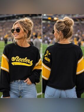 🆕 NWT Fanatics Pittsburgh Steelers Hometown Toss Sweep Mock Neck Pullover XL